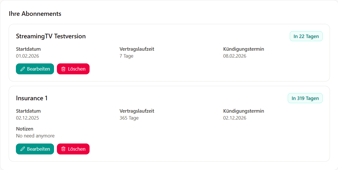 Dein persönliches Dashboard